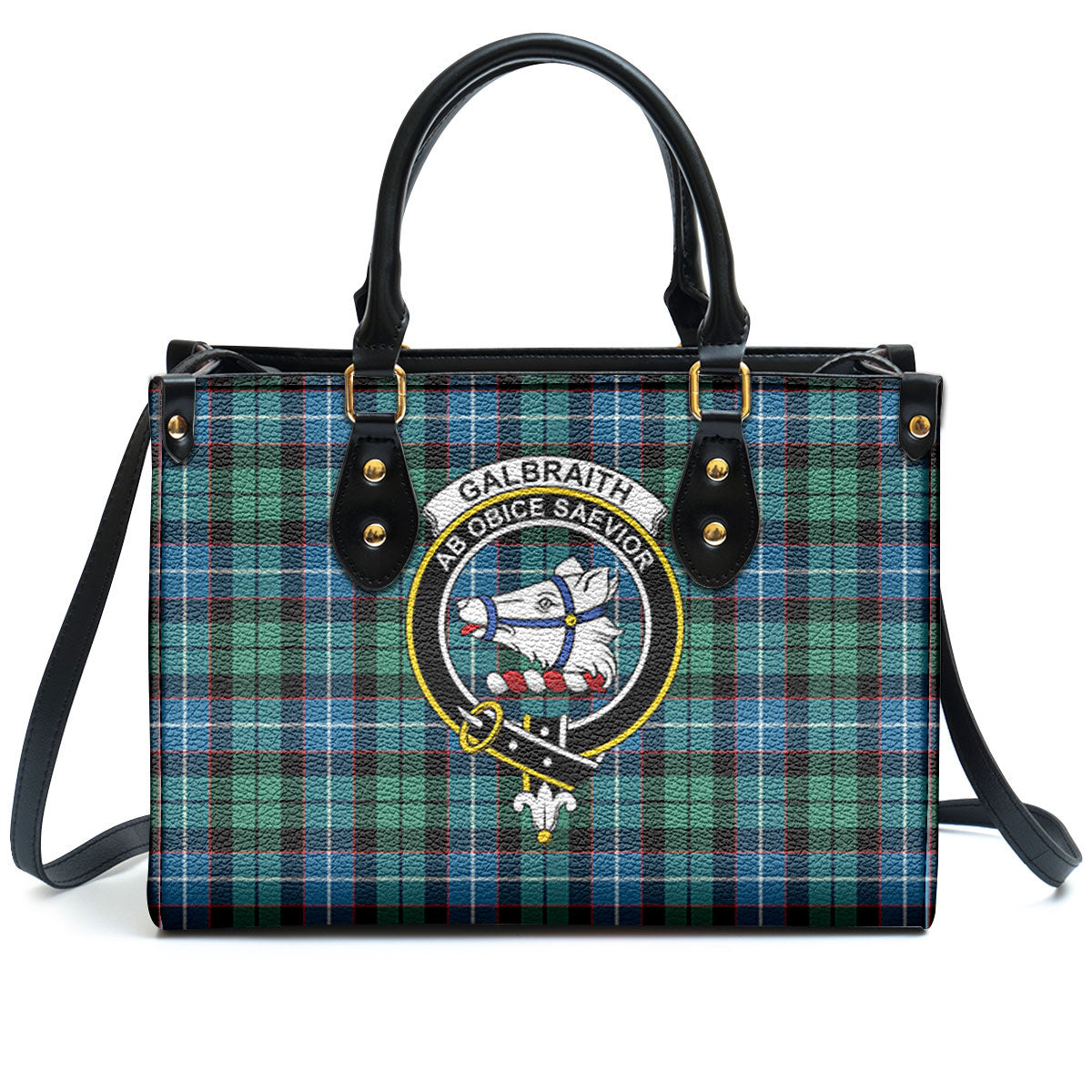 Galbraith Ancient Tartan Crest Leather Handbag