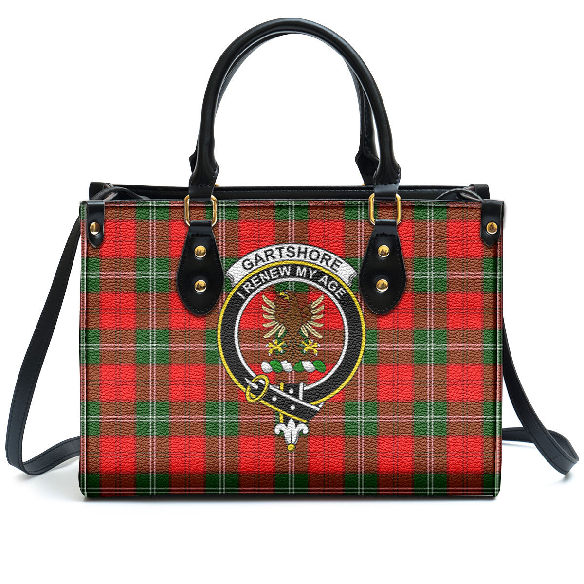 Gartshore Tartan Crest Leather Handbag