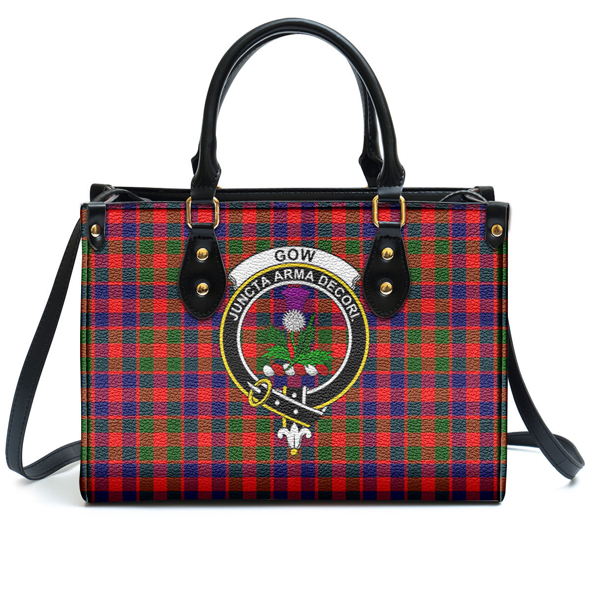 Gow (of Skeoch) Tartan Crest Leather Handbag