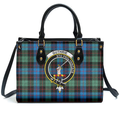 Guthrie Ancient Tartan Crest Leather Handbag