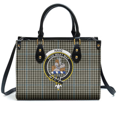 Haig Check Tartan Crest Leather Handbag