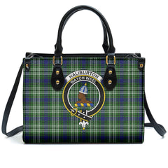 Haliburton Tartan Crest Leather Handbag