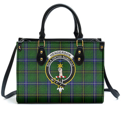 Henderson Modern Tartan Crest Leather Handbag