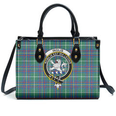 Inglis Ancient Tartan Crest Leather Handbag