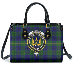 Johnson Modern Tartan Crest Leather Handbag