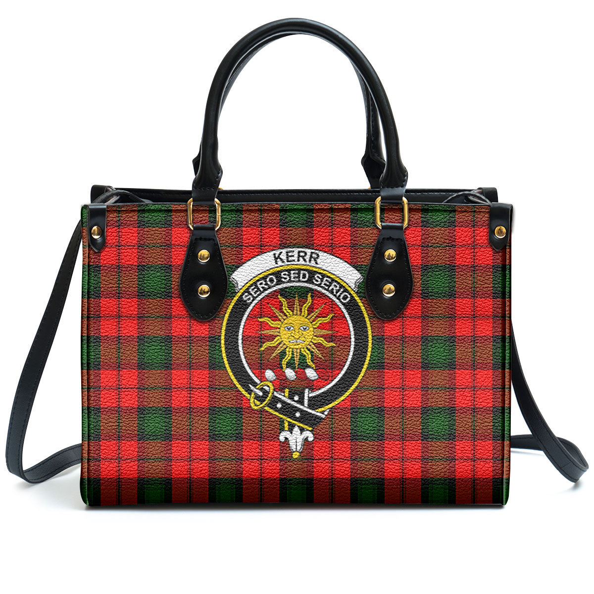 Kerr Modern Tartan Crest Leather Handbag