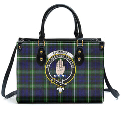 Lamont Modern Tartan Crest Leather Handbag