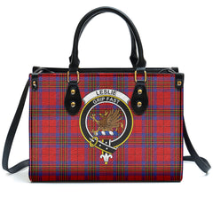 Leslie Modern Tartan Crest Leather Handbag