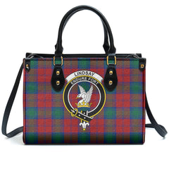 Lindsay Modern Tartan Crest Leather Handbag