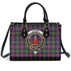 Logan Modern Tartan Crest Leather Handbag