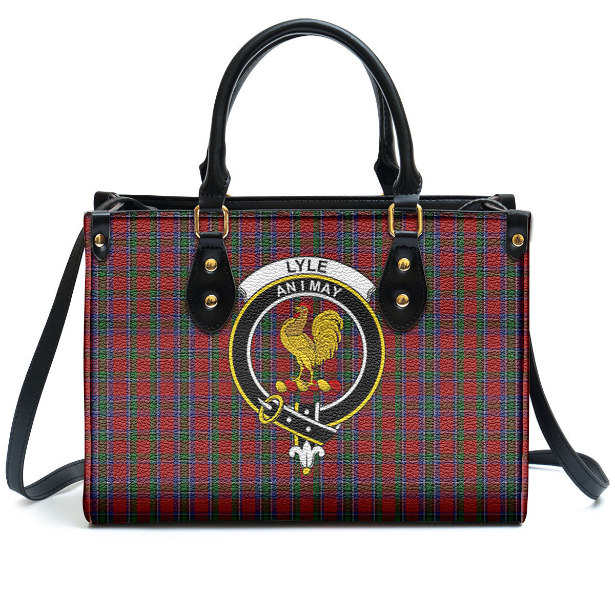 Lyle Tartan Crest Leather Handbag