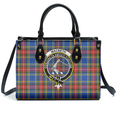 MacBeth Modern Tartan Crest Leather Handbag