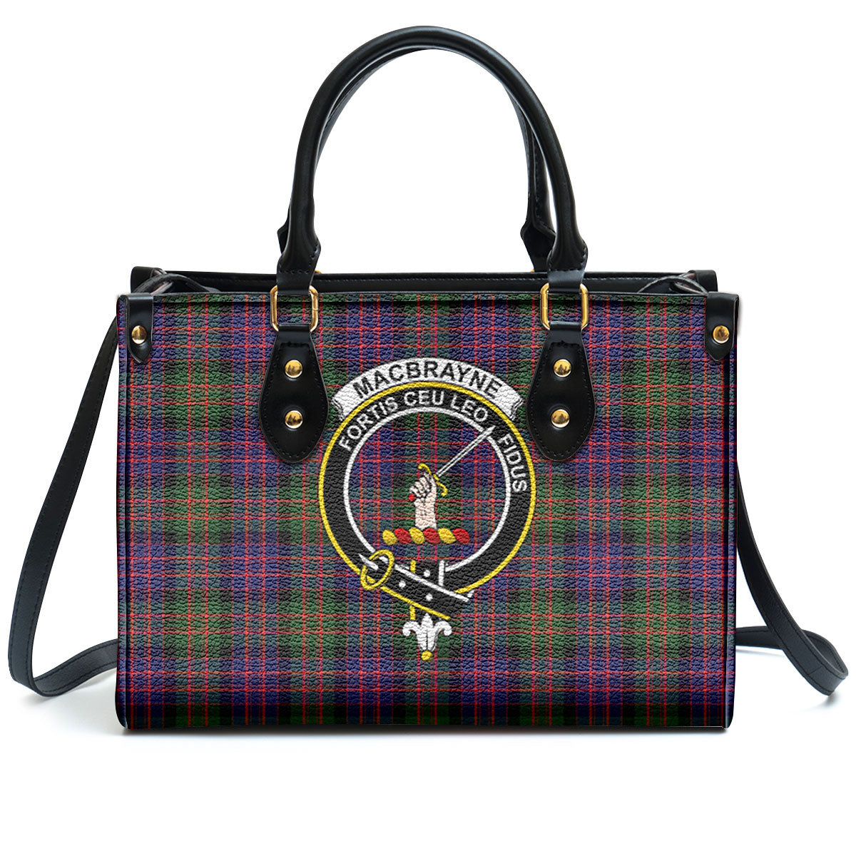 MacBrayne Tartan Crest Leather Handbag