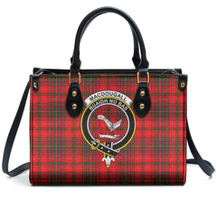 MacDougall Modern Tartan Crest Leather Handbag