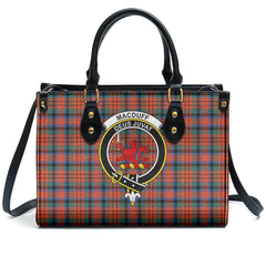 MacDuff Ancient Tartan Crest Leather Handbag