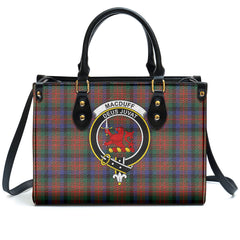 MacDuff Hunting Modern Tartan Crest Leather Handbag