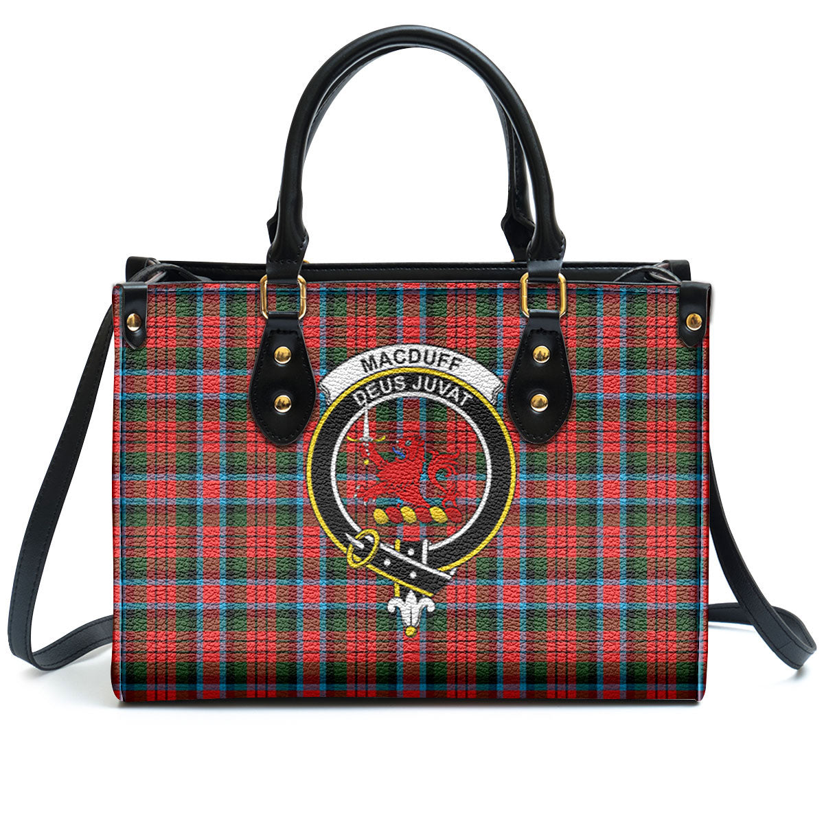 MacDuff Modern Tartan Crest Leather Handbag