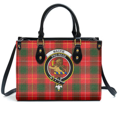 MacFie Tartan Crest Leather Handbag