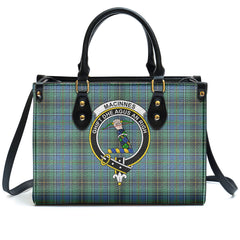 MacInnes Ancient Tartan Crest Leather Handbag