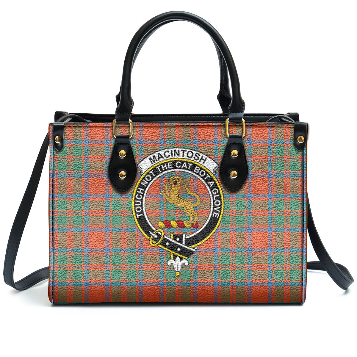 MacIntosh Ancient Tartan Crest Leather Handbag