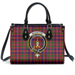 MacIntyre Modern Tartan Crest Leather Handbag