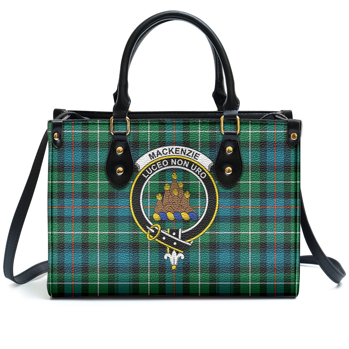 MacKenzie Ancient Tartan Crest Leather Handbag