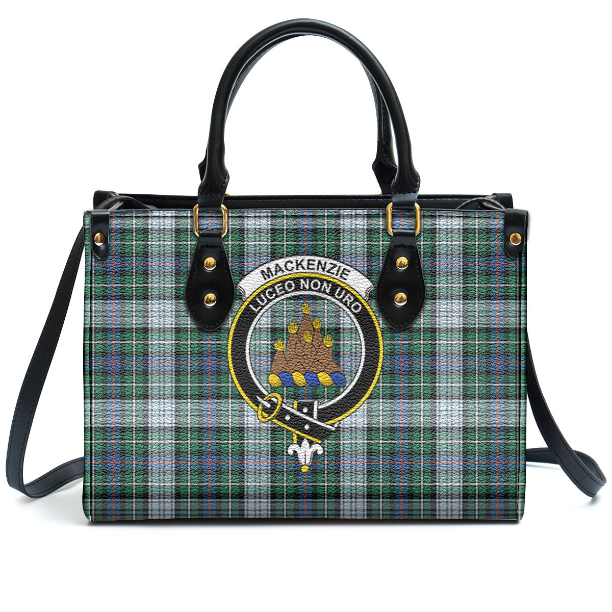 MacKenzie Dress Ancient Tartan Crest Leather Handbag