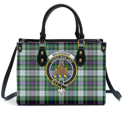 MacKenzie Dress Modern Tartan Crest Leather Handbag