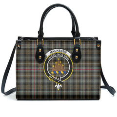 MacKenzie Weathered Tartan Crest Leather Handbag