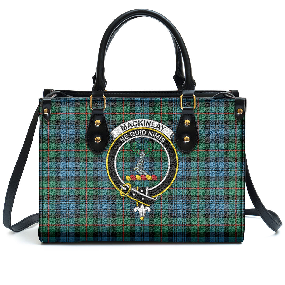 MacKinlay Ancient Tartan Crest Leather Handbag