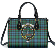 MacKinlay Ancient Tartan Crest Leather Handbag