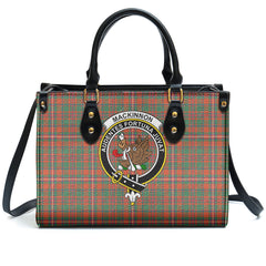 MacKinnon Ancient Tartan Crest Leather Handbag