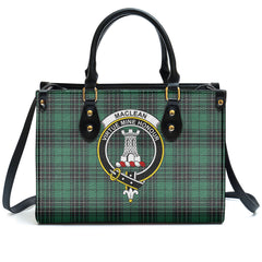 MacLean Hunting Ancient Tartan Crest Leather Handbag