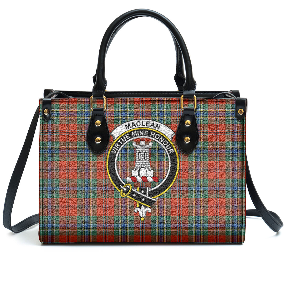 MacLean of Duart Ancient Tartan Crest Leather Handbag