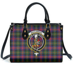 MacLennan Modern Tartan Crest Leather Handbag