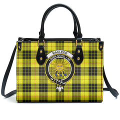 MacLeod of Lewis Modern Tartan Crest Leather Handbag