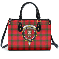 MacNab Modern Tartan Crest Leather Handbag