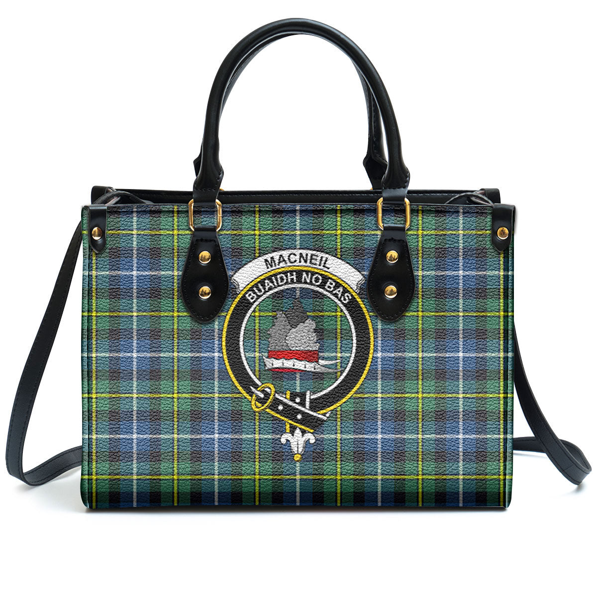 MacNeil of Barra Ancient Tartan Crest Leather Handbag