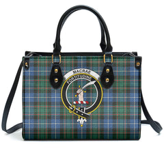 MacRae Hunting Ancient Tartan Crest Leather Handbag