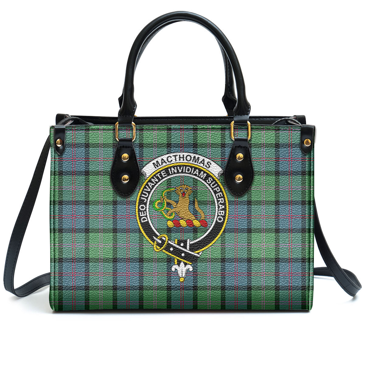 MacThomas Ancient Tartan Crest Leather Handbag