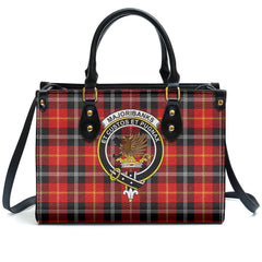 Majoribanks Tartan Crest Leather Handbag