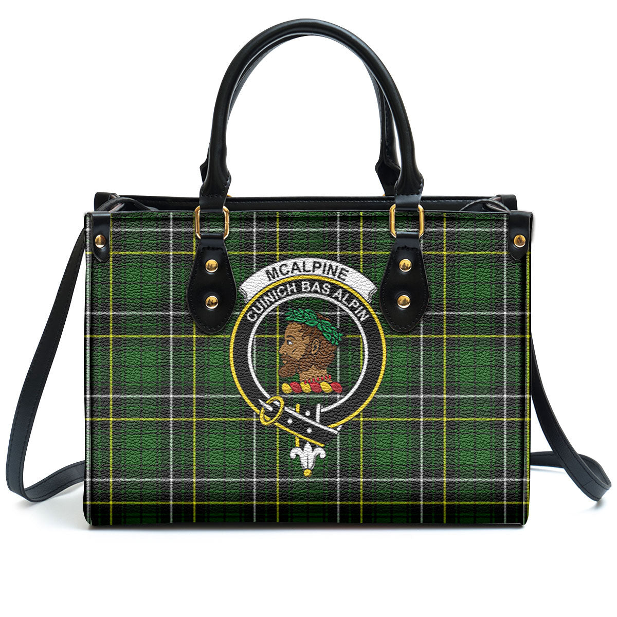 McAlpine Modern Tartan Crest Leather Handbag