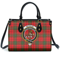 McAulay Modern Tartan Crest Leather Handbag