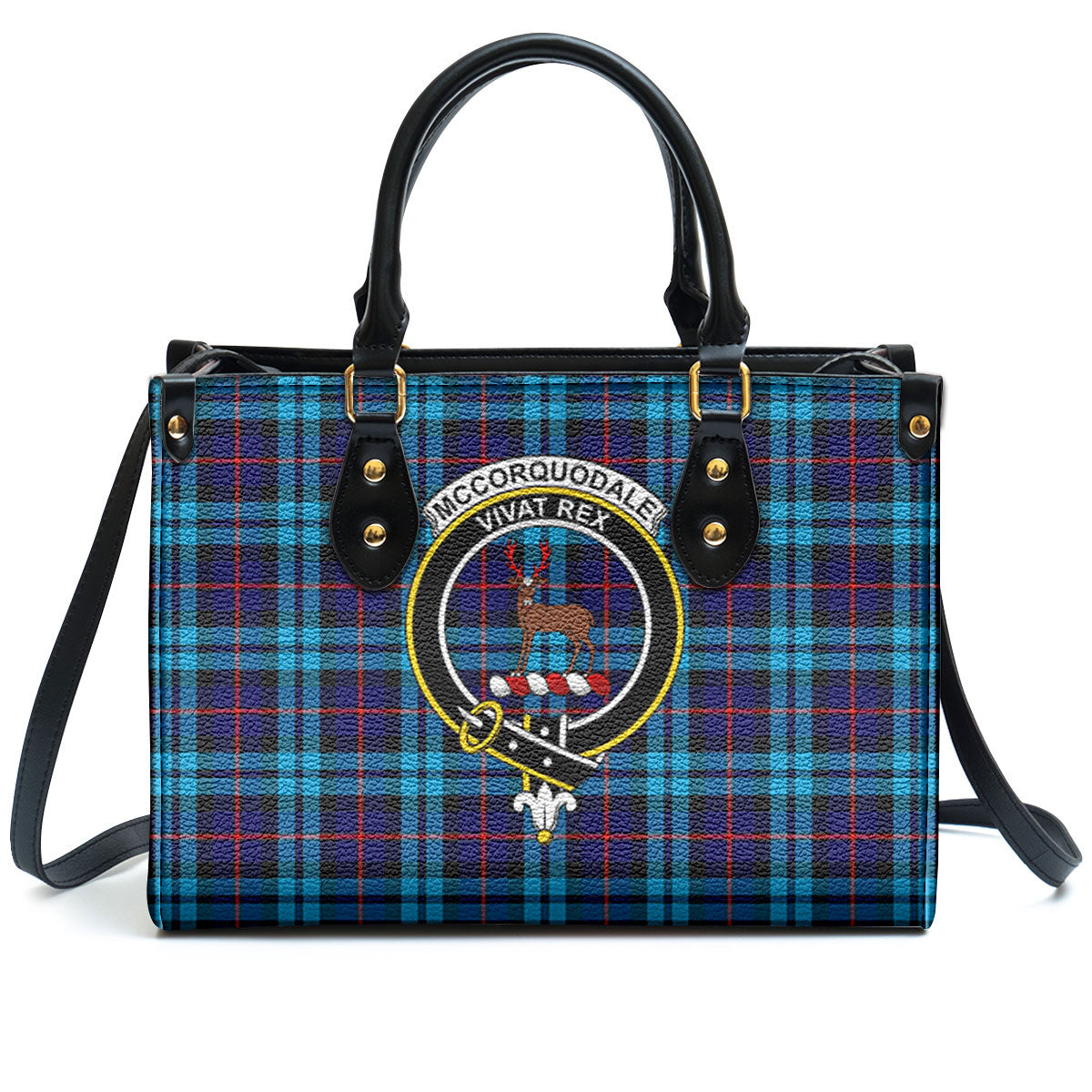 McCorquodale Tartan Crest Leather Handbag