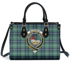 McDonald of the Isles Hunting Ancient Tartan Crest Leather Handbag