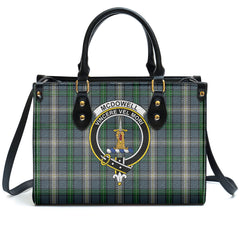 McDowell (MacDowell) Tartan Crest Leather Handbag