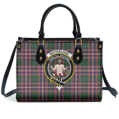 McFarlane Hunting Modern Tartan Crest Leather Handbag