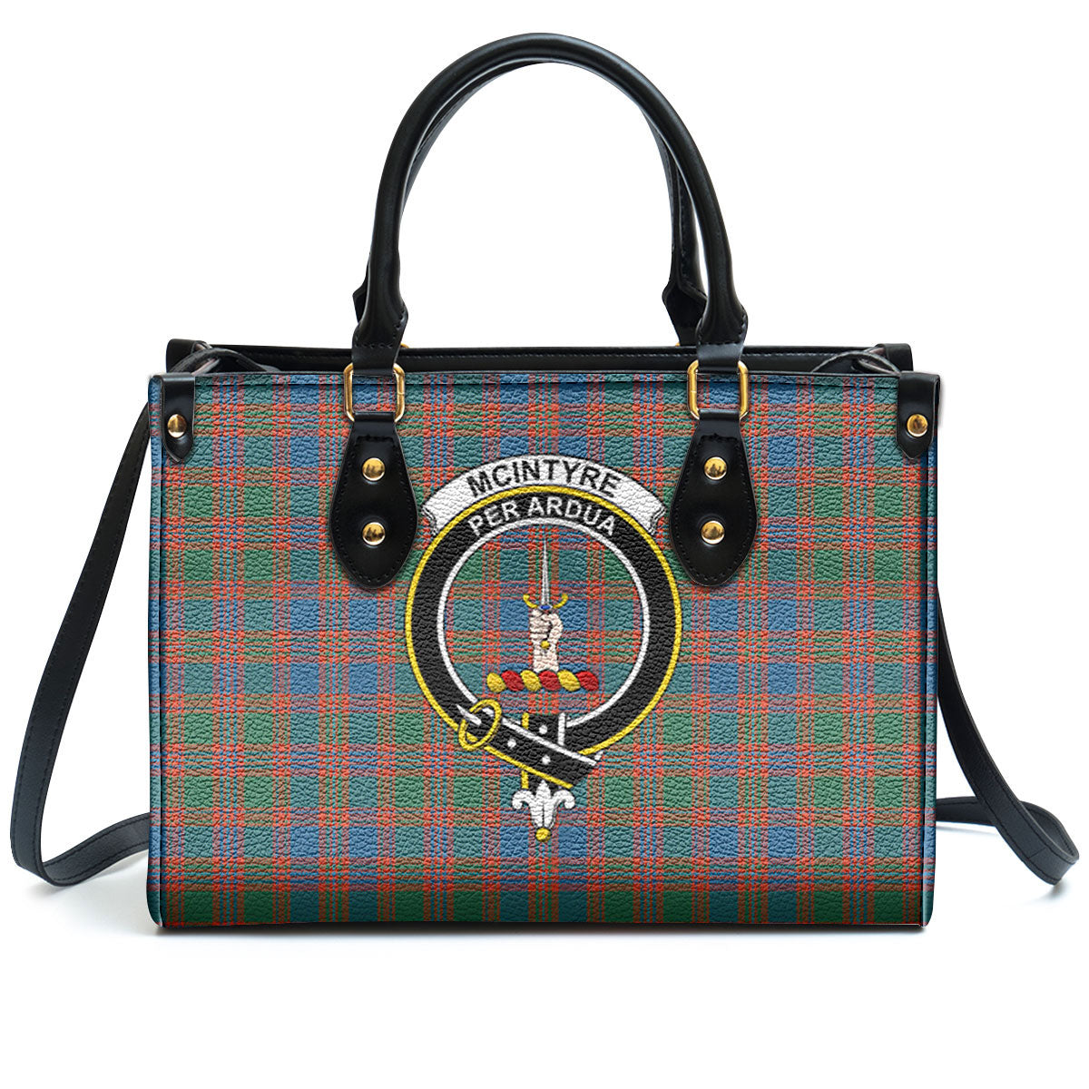 McIntyre Ancient Tartan Crest Leather Handbag