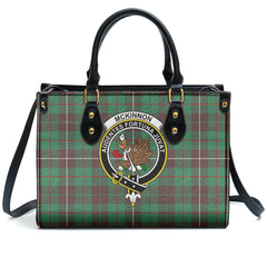 McKinnon Hunting Ancient Tartan Crest Leather Handbag