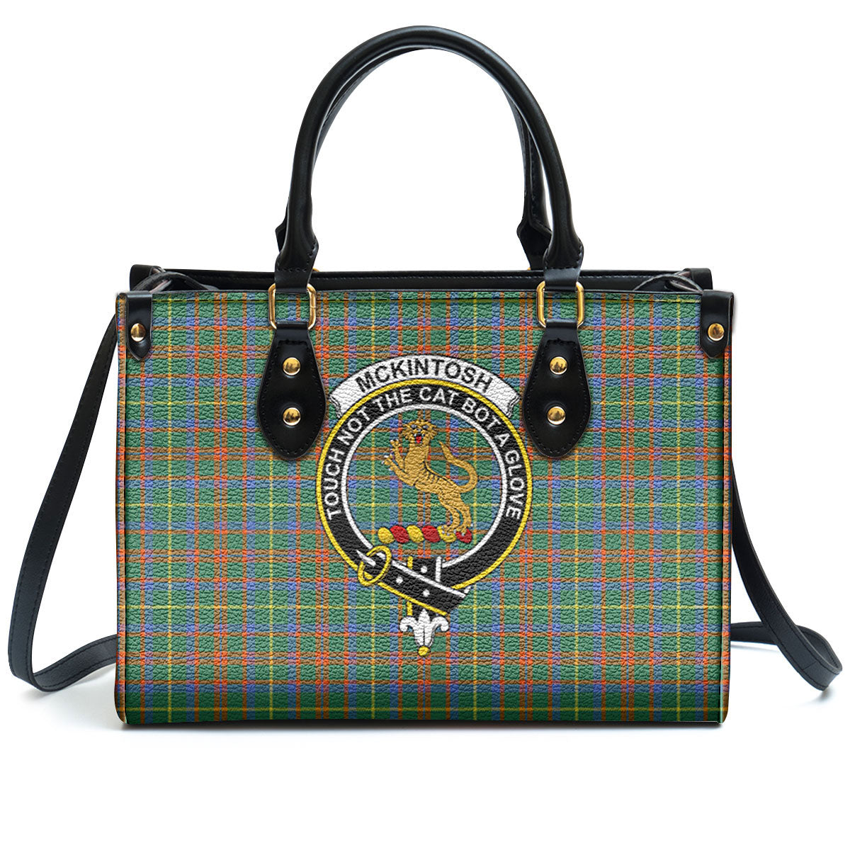 McKintosh Hunting Ancient Tartan Crest Leather Handbag